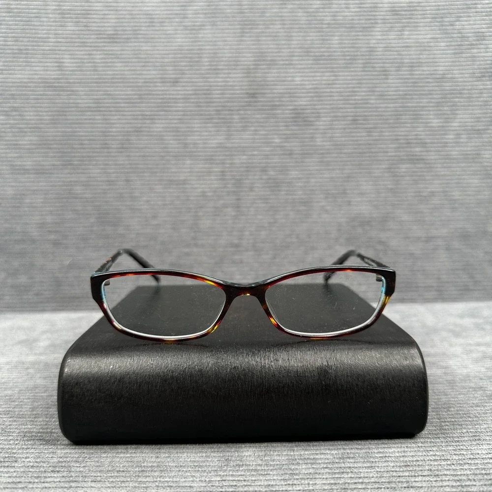 B.U.M. Equipment Lovely Tortoise Blue Eyeglass Frames 53-15-135 Rectangle Y2k